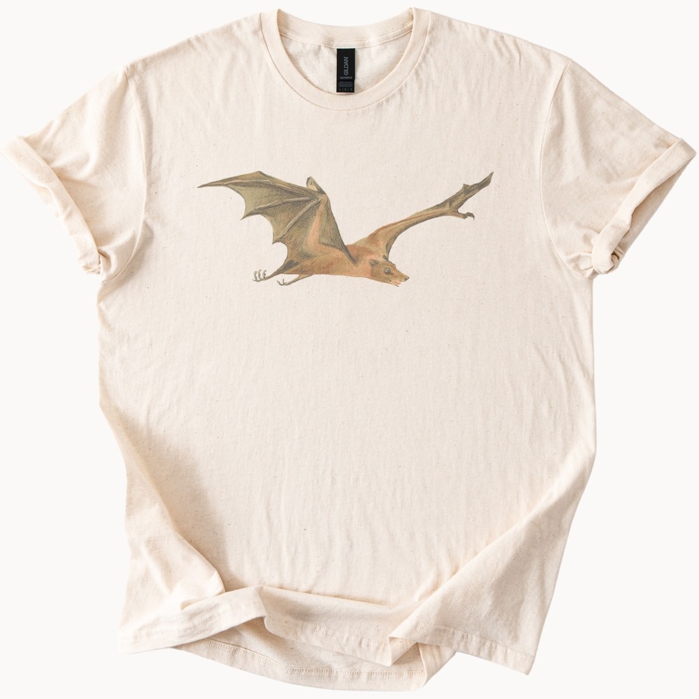 Winged Mammal Natural History Graphic Tee Vintage Science Art